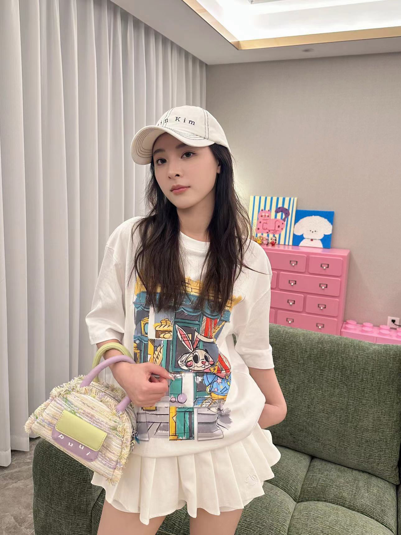 THEA买手店RICHIE MACIE25SS错位印花T恤男女同款宽松休闲卡通图