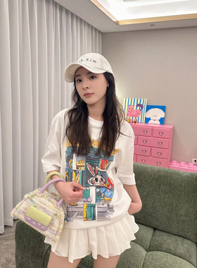 THEA买手店RICHIE MACIE25SS错位印花T恤男女同款宽松休闲卡通图