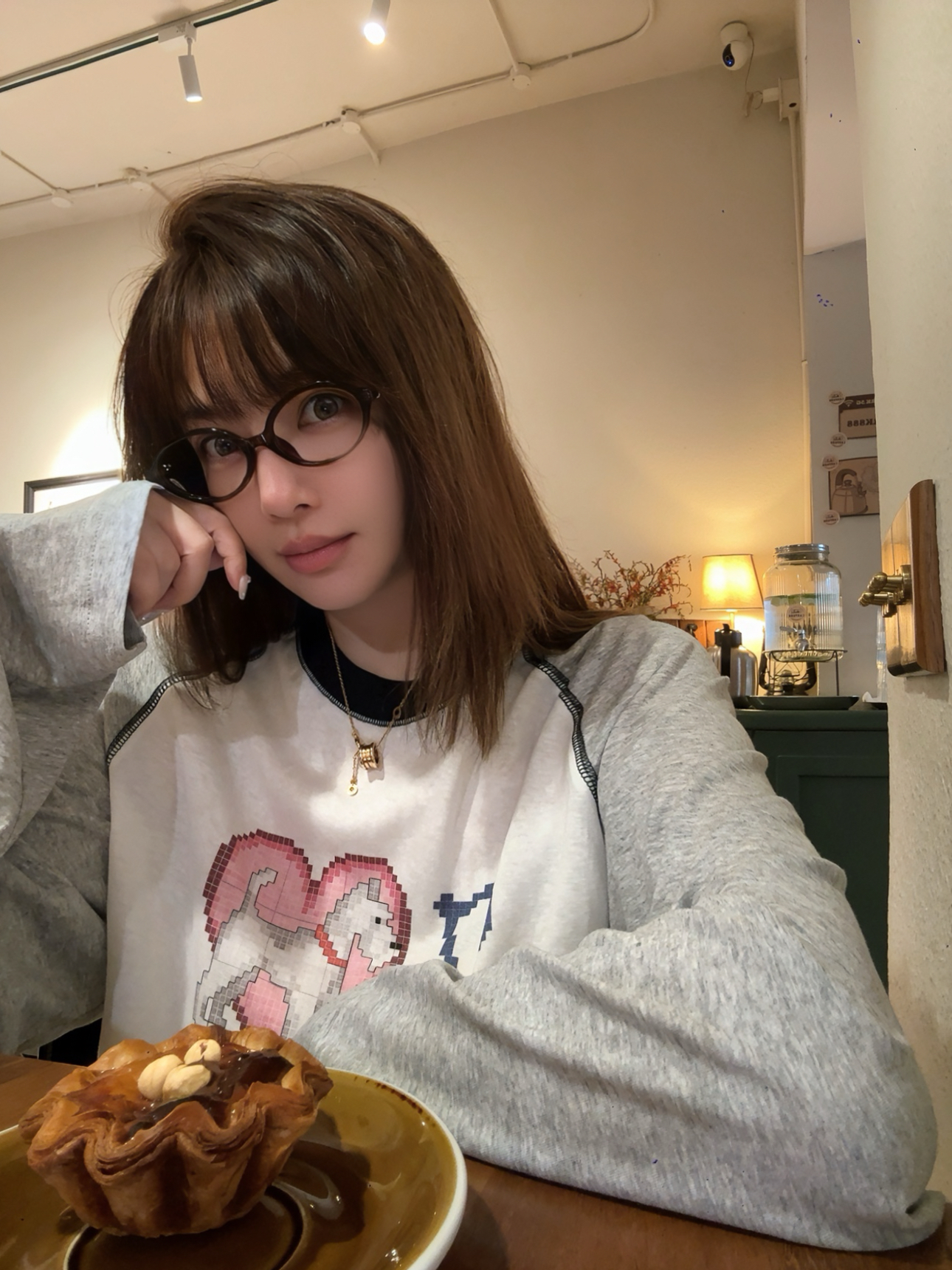 THEA买手店Funt 25秋冬新款爱心狗狗印花长袖T恤