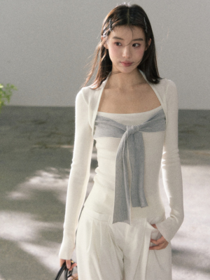 THEA买手店La freedom 26早春新款蝴蝶结修身显瘦针织衫女