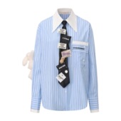 THEA买手店C12ZODIAC兔子玩偶创意领带条纹衬衫 早春新款 品牌直发