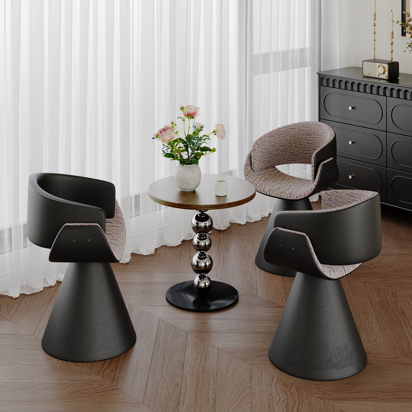 室内阳台桌椅三件套接待一桌两椅