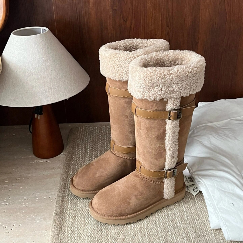 羊皮毛一体雪地靴羊羔毛雪地棉