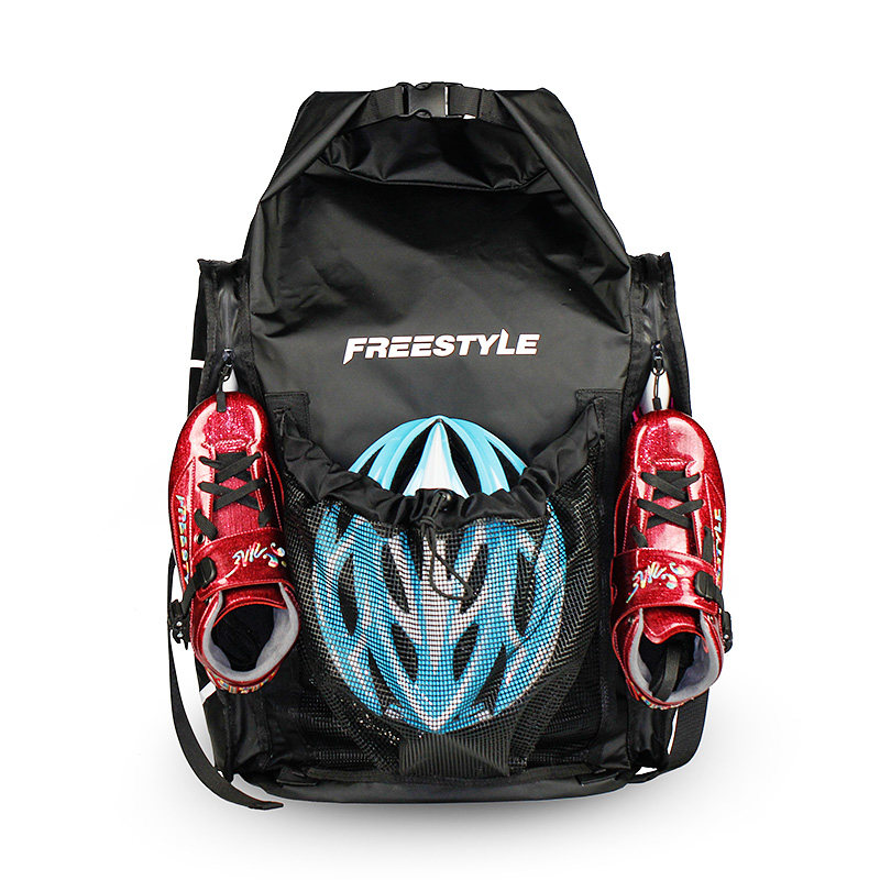 费斯专业速滑双肩包大饼轮滑溜冰鞋儿童成人男女收纳防水大小背包