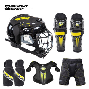 滑启冰球护具儿童陆地冰球装备全套旱冰护胸护肘护腿旱地轮滑套装