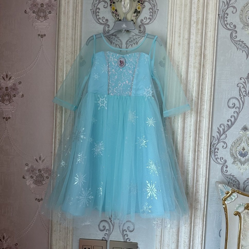 爆品推荐女童迪士尼艾莎爱莎公主连衣裙夏款蓬蓬裙高档亮片不掉粉