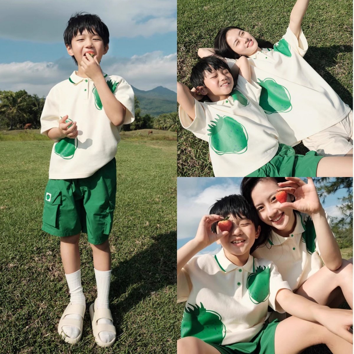 拍照好看的亲子装母子2024新款一家三口母女洋气短袖亲子活动T恤,童装/婴儿装/亲子装,亲子装/亲子时装,淘宝优惠券,粉丝福利购,淘宝优惠卷