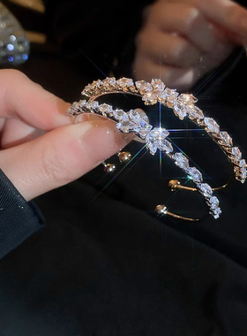 锆石蝴蝶结开口手镯韩国轻奢高级感手环时尚小众个性百搭手饰