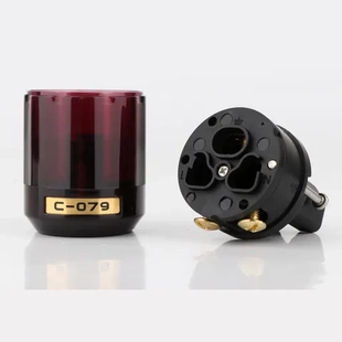 079功放欧标音响 发烧镀金电源插头插尾C 欧规P 079E黄铜