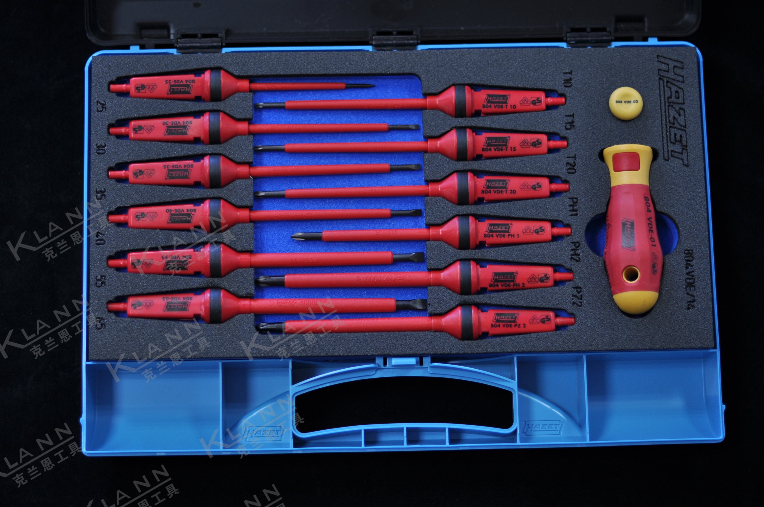 德国HAZET 绝缘可换头螺丝刀14件组套804VDE/14 高端进口电工工具