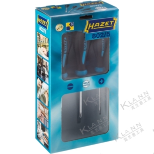 德国 HAZET 802/5 螺丝刀组套 经典双色高扭矩防滑手柄