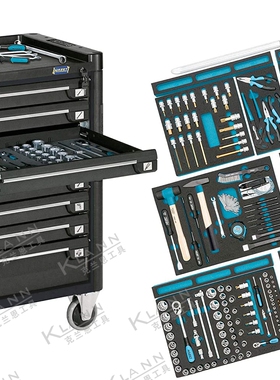 德国HAZET奥迪专修300件套工具车工具组套 179N-8-RAL7021/300