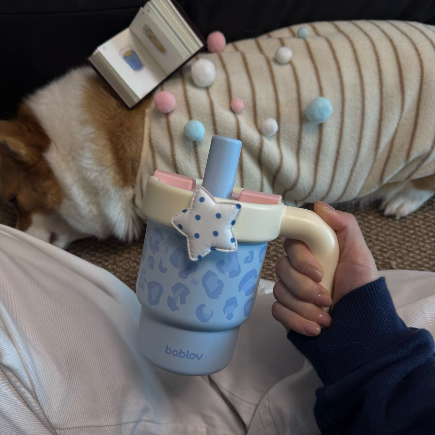 bablov吸管保温杯女高颜值小巧便携桌面咖啡杯少女感水杯生日礼物