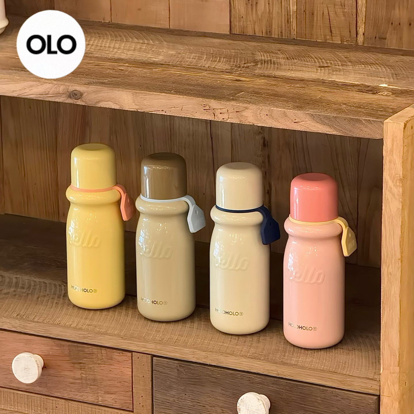 holoholo小奶瓶女高颜值便携外带学生水杯大容量不锈钢儿童保温杯