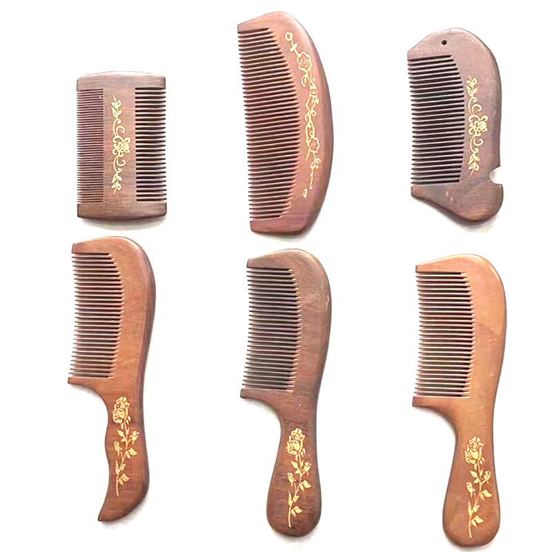 大号细天然黑金丝檀木梳子古风男女防静电按摩防脱发卷发家用直发