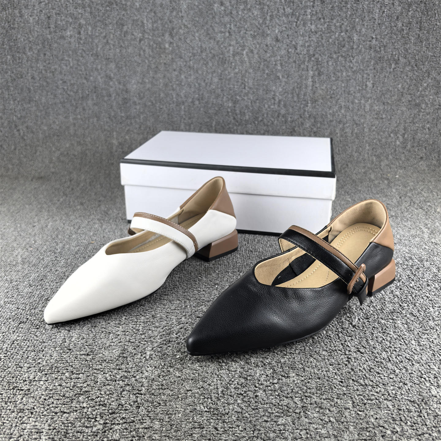 断码处理小香风手工女鞋头层牛皮春秋季尖头浅口真皮玛丽珍单鞋女