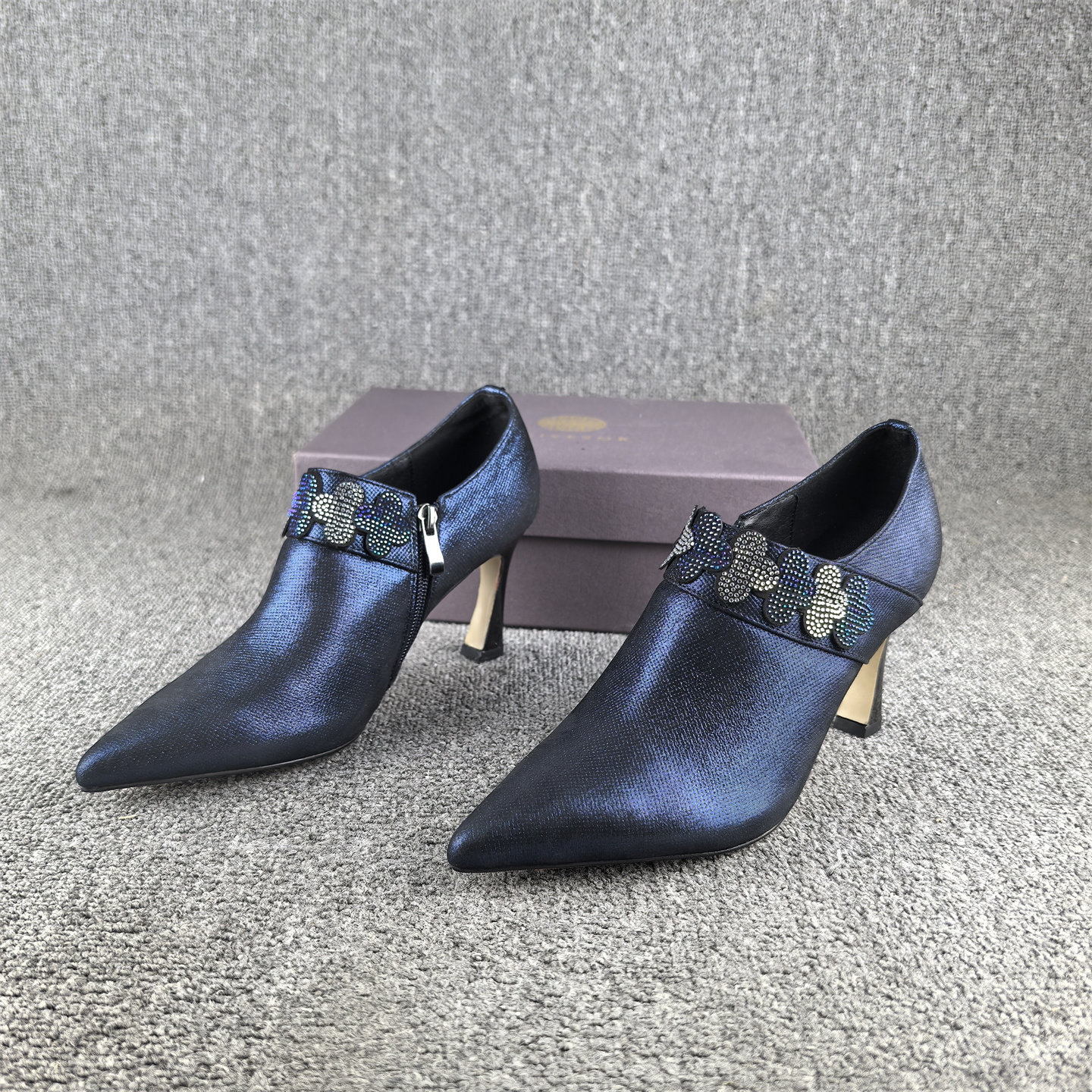 39码处理压纹羊皮民族风深口单鞋女春秋款尖头高跟真皮女鞋侧拉链,女鞋,深口单鞋,淘宝优惠券,粉丝福利购,淘宝优惠卷