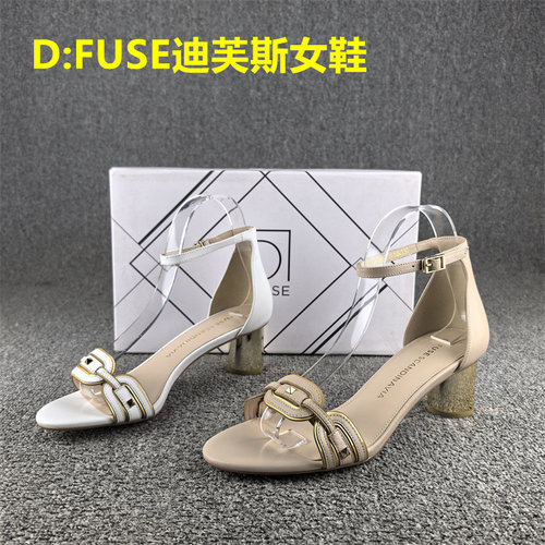 正品撤柜处理D:FUSE迪芙斯女鞋真皮夏季款一字扣带中空凉鞋女牛皮