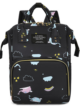 外出双肩包妈咪包多功能大容量牛津防泼水轻便双肩背妈咪包