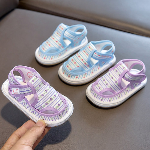 儿童手工布凉鞋1-7岁2千层底男宝宝老北京防滑学步软底凉鞋夏L305