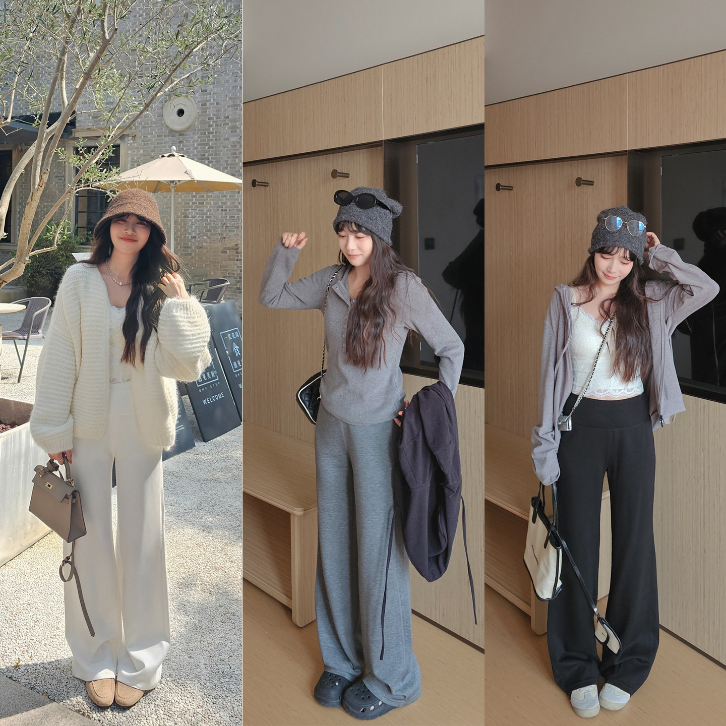 软糯冰感瑜伽长裤女大码宽松遮肉垂坠阔腿裤健身房外穿百搭休闲