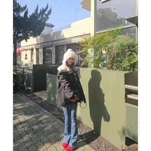 秋季 微喇牛仔裤 女秋装 2025新款 高腰显瘦小个子加绒黑色马蹄喇叭裤