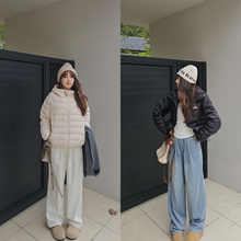 加绒牛仔裤女秋冬2025新款高腰垂感慵懒宽松直筒显瘦小个子阔腿裤