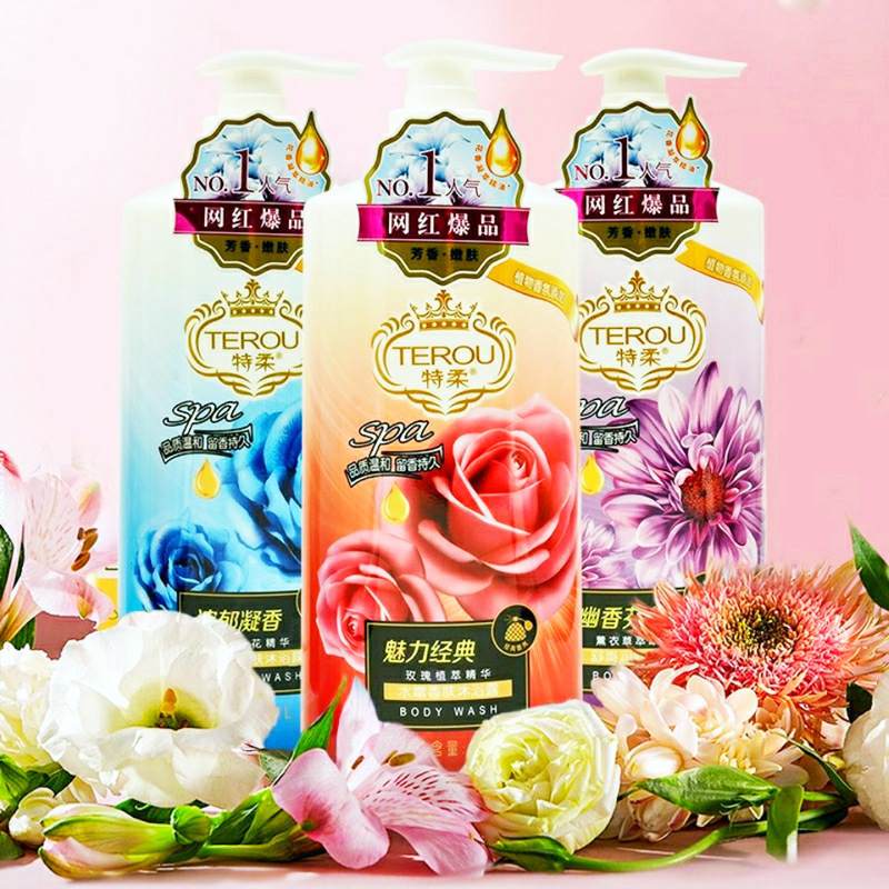 特柔沐浴露1L薰衣草玫瑰依兰花
