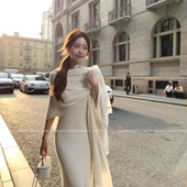 老钱风绵羊毛优雅两件套裙装 Baby61 许你耀眼 蕾丝披肩