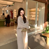 羊毛兔毛混纺拉绒针织开衫 Baby61 佩斯白月光 两色长外套