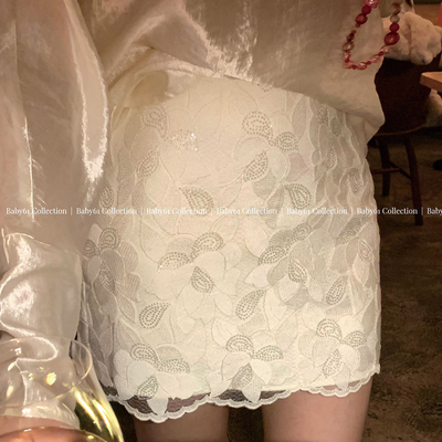 Baby61早春蕾丝亮片短裙