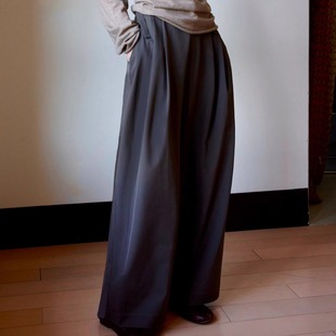SK0003 裤 Semora25AW新品 进口褶裥宽松垂感休闲西装