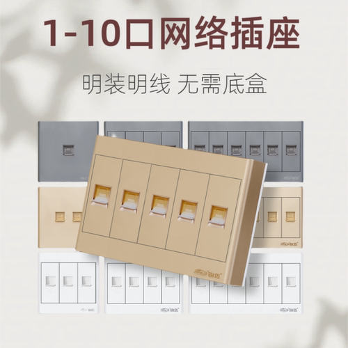 锦迈超五类电脑插座单双网口