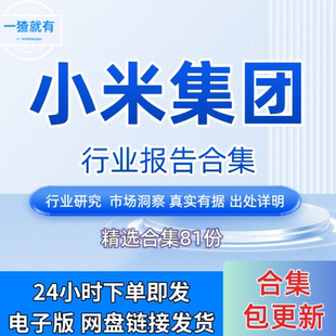 小米集团小米汽车产业链深度研究报告合集用户调研营销方案