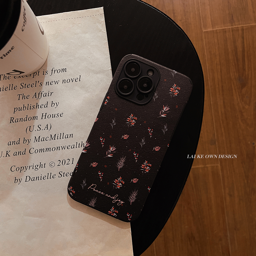 祝福。原创ins风简约碎花手机壳苹果16promax全包软壳iPhone14华为Pura80nova13荣耀400mate60高级小米15
