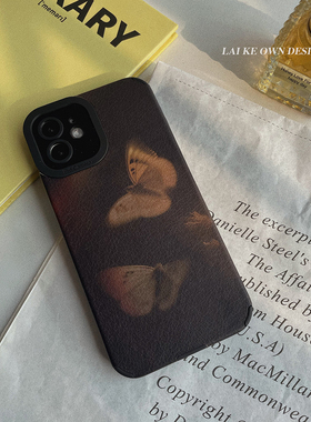 遇见。原创艺术小众蝴蝶适用苹果17promax手机壳16华为mate70P80nova13小米17防摔荣耀400全包reno13男女k80