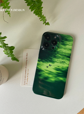 绿野仙踪。春天绿色蝴蝶华为mate70荣耀400p80手机壳光面苹果17promax/16治愈系全包小米17红米k80note14软