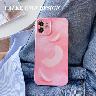 「蜜桃乌龙茶」夏日清新适用iphone15苹果14pro新款手机壳13菲林软壳华为P70mate60小米红米k50安卓适合夏天