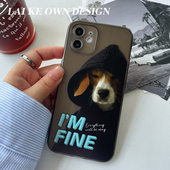 fine 个性 ins风狗狗手机壳适用于苹果14P 12透灰软壳华为P60mate50nova11小米13男女款