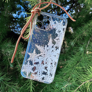 原创设计雪花手机壳透明软壳苹果17promax适用iPhone16pro华为mate60pura80小米17全包简约不撞壳