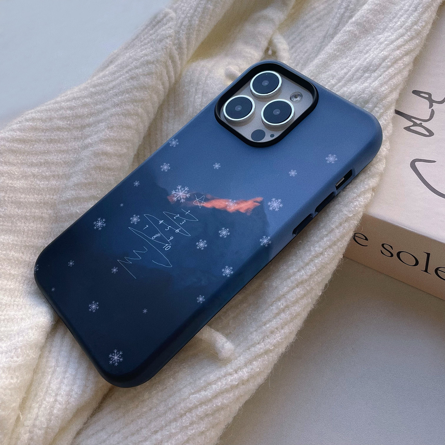 岁岁欢愉！秋冬蓝色治愈系雪花手机壳适用苹果17promax大孔华为Pura80mate70荣耀400小米17红米note14k80文艺,3C数码配件,手机保护套/壳,淘宝优惠券,粉丝福利购,淘宝优惠卷