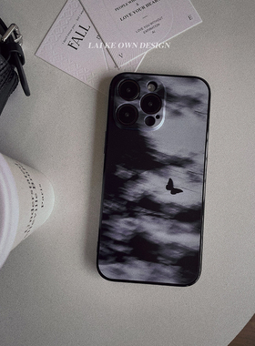 无题。ins冷淡风蝴蝶手机壳苹果15promax男女款适用华为mate60P70荣耀100高级感小米14vivoX90全包精孔软壳