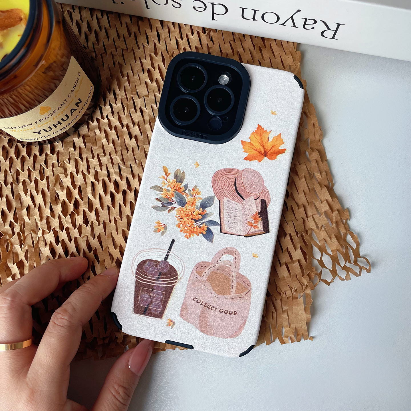 原创艺术感金秋桂花手机壳