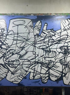 让·杜布菲手绘装饰画Jean Dubuffet抽象儿童涂鸦艺术样板间挂画