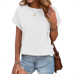 Vertical Sleeve Bat Pattern lor Solid Casual Women 2025