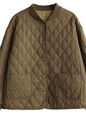 Japanese Retro Artistic Baseball llar Rhombus Quilted Loose