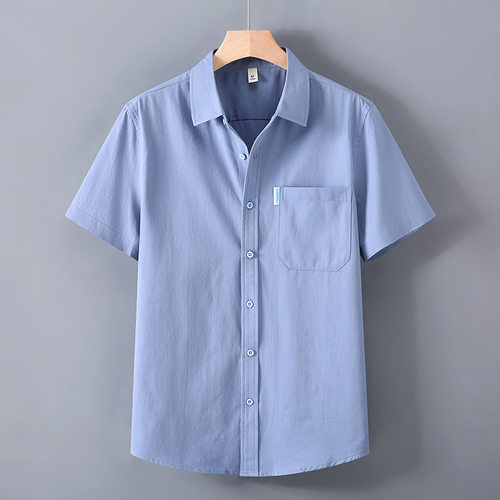 1510 American Heavy Short-sleeved Men's Solid lor Lapel Pock