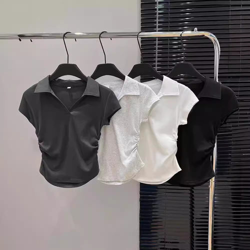 Designed Waist llar, Right Shoulder Short Sleeves, American