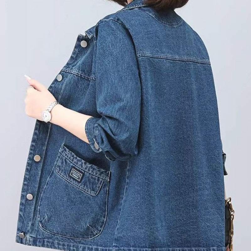 Denim Jacket For Women Casual Large Size Short Denim Jacket图片