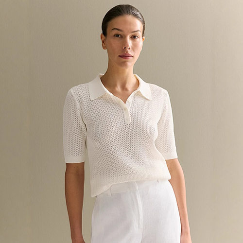 Versatile Short-sleeved Hollow Knitted Women's Casual Women'